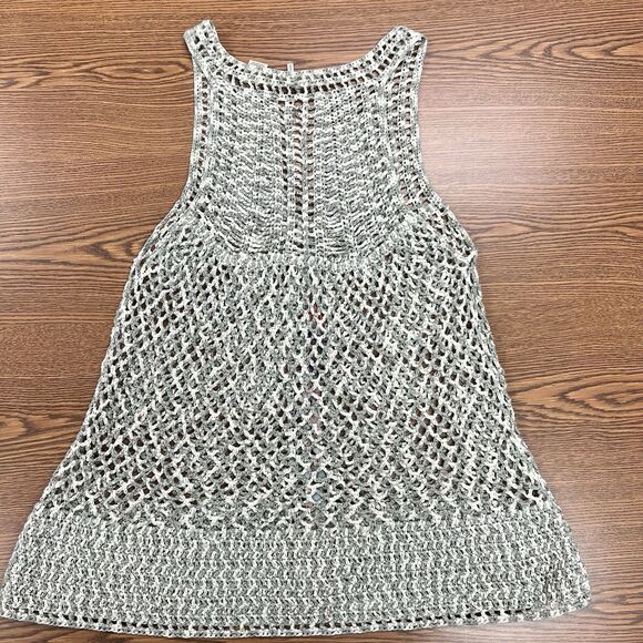 BKE Buckle Crochet Boho Sleeveless Gray‎ Woven Mini Dress Tunic Womens S Coverup - Picture 4 of 5
